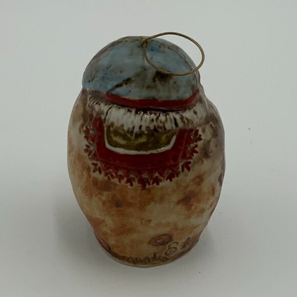 VTG Santa Wise Man Salamander Pottery Signed Ornament Bell 1982 - Picture 3 of 9